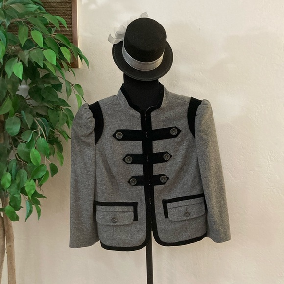 Juicy Couture Troupe Wool Jacket Gray Military Band Parade Jacket Blazer M Grey - Picture 4 of 10